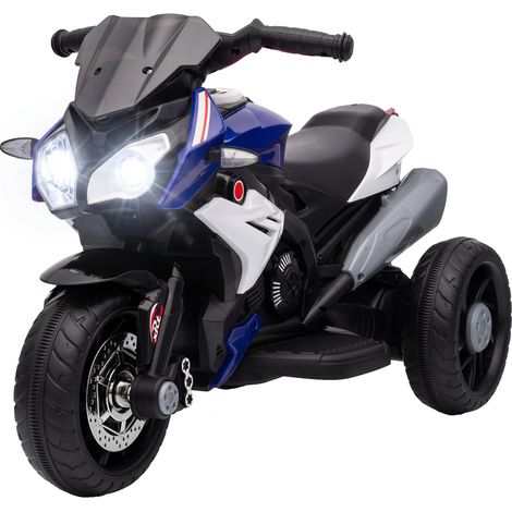HOMCOM Moto Elettrica Bambini 3-5 Anni con Luci Musica Batteria 6V Blu