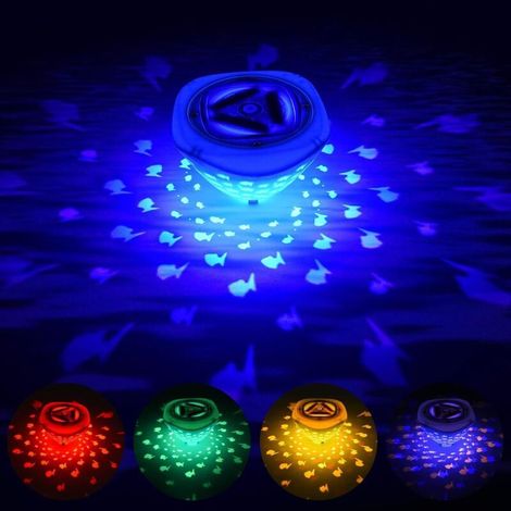 Lumière de Piscine de LED, Lampe LED Flottante étanches, Sous-Marine LED Disco IP67 Avec 6 Modes de Couleurs Assorties, Sous-Marine Lampe LED pour Piscine, Fontaine, Spa, Party