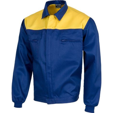 Cazadora industrial con canesú combinado WORKTEAM Combi C1101 54 Azulina+Amarillo (1/3)