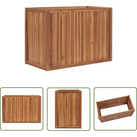 Lit surélevé 100x50x70 cm Bois de teck solide (1/5)
