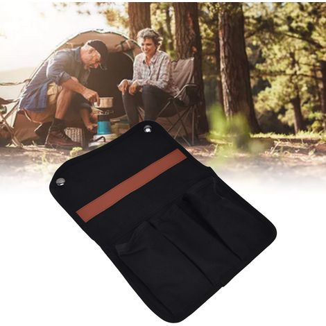 Organisateur de siège avec fonction de rangement multifonctionnelle suspendue légère pour camping et pique-nique - Noir (1/5)