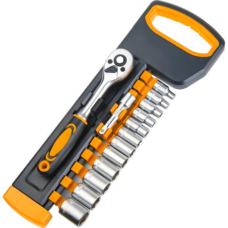Cricchetto Reversibile Con 12 Bussole 4-14mm (1/5)