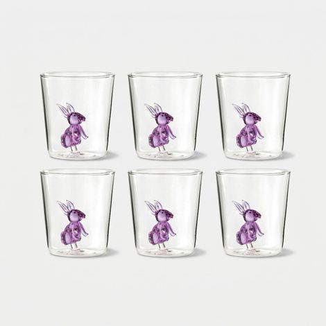 Set 6 bicchieri in vetro di design Made in Italy Bunbun (1/3)