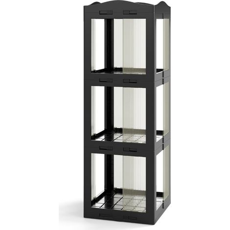 Libreria girevole pieghevole 36,5 x 36 x 108 cm facile accesso salvaspazio PP nero 200015904