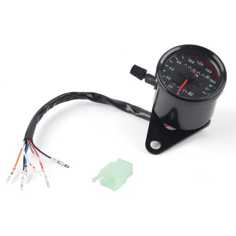 Compteur kilométrique universel pour moto, compteur de vitesse, double Signal de lecture KM/H, noir.