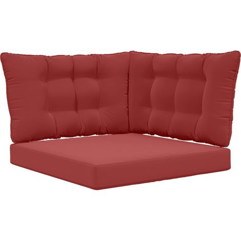 Maison Exclusive - Sofakissen für draußen 3 pcs Weinrot Polyester