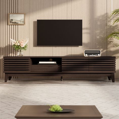 Meuble TV avec un tiroir et trois portes,meuble TV,panneau TV,panneau bas TV,meuble TV. Design unique,couleur bois vintage.1703540 cm