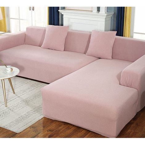 Housse de canapé en velours épais en forme de L, extensible, universelle, pour canapé (1/5)
