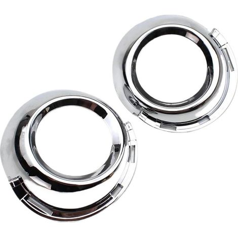 Cache antibrouillard : Enjoliveur de pare-chocs avant chromé style course en ABS (lot de 2) compatible avec Peugeot 307. Accessoire de décoration pour voiture. (1/5)