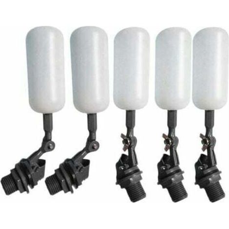5 Pcs Eau Flotteur Valve Automatique Abreuvoir Bol Remplir Réservoir d'alimentation Eau pour Abreuvoir Aquariums Aquaculture Blanc (1/5)