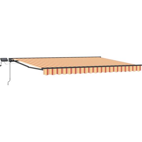 Manueller Markisenrahmen mit LEDs Gelb und Orange 5 x 3 m