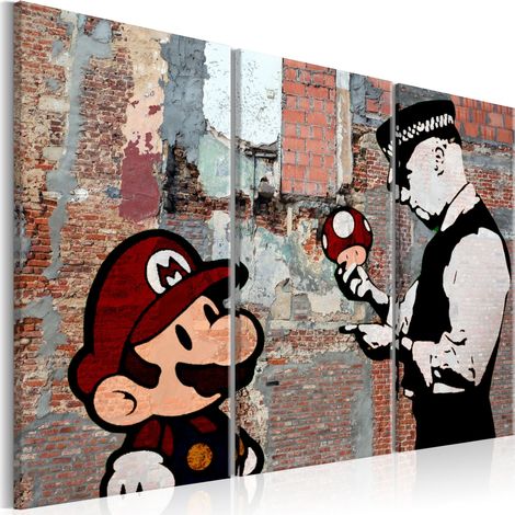 Quadro - Banksy: Warning - 120x80 (1/4)