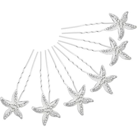 6 Pieces Starfish Hair Clips TS120 in Alloy (1/5)
