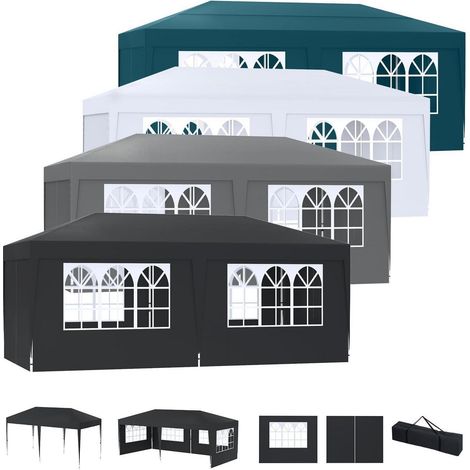 Faltpavillon 3x6m mit 6 Seitenteilen, UV-Schutz, höhenverstellbar (1/5)