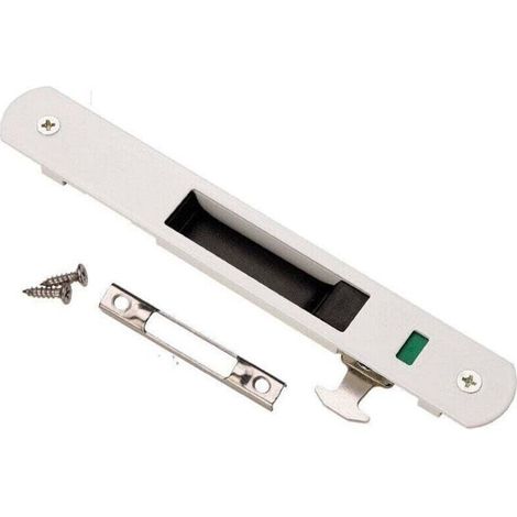 Serrure de porte coulissante en acier inoxydable – Verrouillage à crochet unilatéral – Résistante à la corrosion – Accessoires d'installation inclus