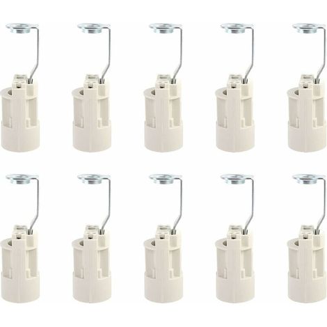 Forehill – Culot douille E14 réglable en plastique isolant – Résistance aux flammes – 10 pièces – Compatible LED et ampoules économiques – 250V 4A (1/5)