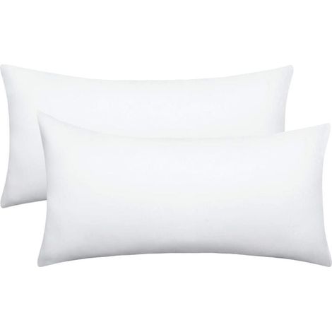 2er-Set Kissenbezüge (40 x 80 cm) – 500 Fäden/Zoll, 100 % ultraweiche Baumwolle – Weiße Kissenbezüge mit Reißverschluss (1/4)
