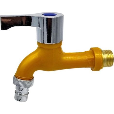 PP-Waschtischarmatur, Waschtischarmatur, Waschtischarmatur 2,0 MPa, Waschtischmischer, 1/2"-Wandwaschtischarmatur – Gelb (1/5)