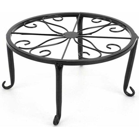 Support à Plantes Moderne en Fer Noir Design Épuré pour Balcon ou Intérieur 3 Niveaux Hauteur 120 cm - (1/4)