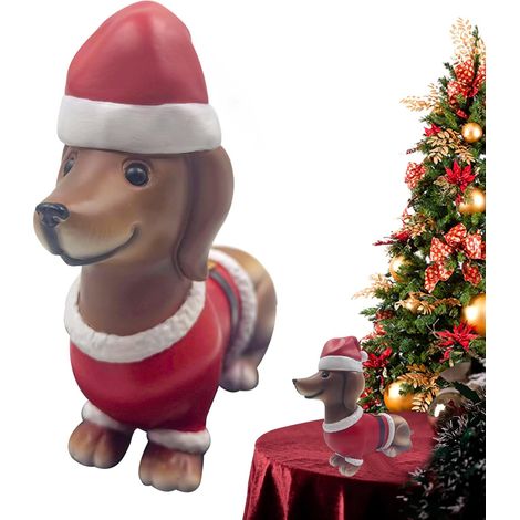 Statue Teckel Décor Extérieur - Adorables Décorations De Noël pour Chien en (1/5)