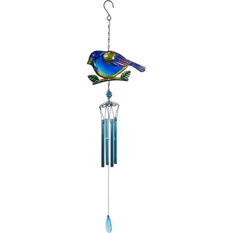 Carillon éolien en verre en forme d'oiseau, décoration de jardin ou de cour (1/5)