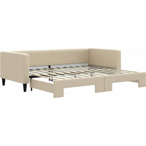 Maison Exclusive - Tagesbett Ausziehbar Creme 90x200 cm Stoff