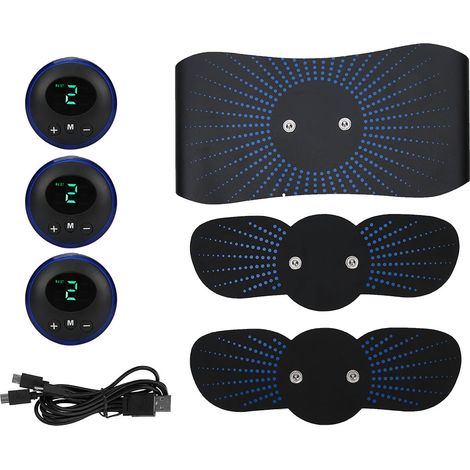 Ceinture EMS pour Abdomen et Muscles des Bras et Jambes - Stimulateur d'Entraînement Musculaire (Type à Recharge Bleue) (1/5)