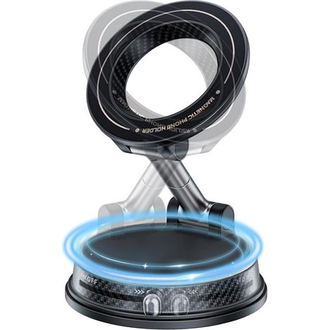 Support magnétique de véhicule  Support mobile pour aspirateur sous vide  Rotatif à 360 °  Support magnétique pliable pour téléphone portable de voiture, camion, remorque TV et (1/5)