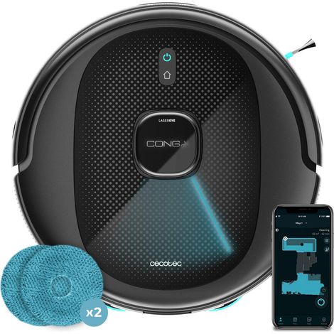 Robot Aspirateur et Balai avec IA, 10000Pa, Navigation Intelligente, Aspiration, Nettoie et Passe les Serpillières, jusqu'à 240min, Brosse en Silicone (1/5)