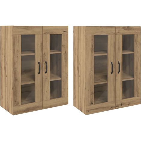 Maison Exclusive - Armadi da Muro 2 pcs rovere artigianale 69,5 x 34 x 90 cm