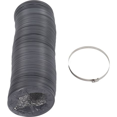 Conduit flexible en aluminium de 1 m de longueur avec pince pour canalisation d'échappement de ventilation 6 pouces