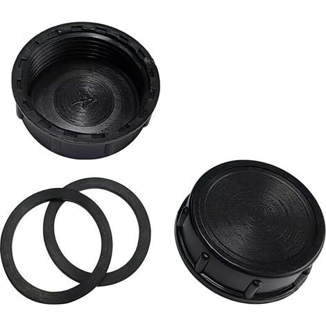 Qrity 2 Pezzi Tappo di Scarico per Lavello da Cucina, Tappo Filettato da 39 mm, Nero (1/5)