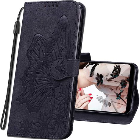 Étui portefeuille fin premium en cuir véritable pour Samsung A70, rabat magnétique avec porte-cartes, coque de protection marron (1/5)