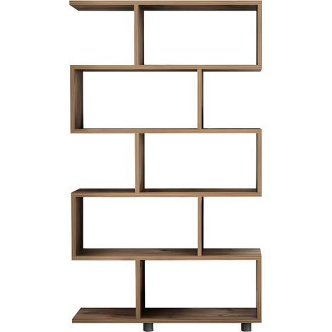 Bibliothèque déstructurée 5 niches effet bois 90 cm - Yara