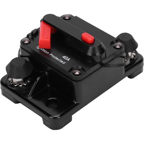 Disjoncteur à réarmement automatique, porte-fusible en cuivre étanche, interrupteur automatique rouge, 12-42 V CC, 40 A (1/5)