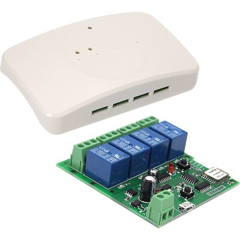 Interrupteur sans fil intelligent eWeLink, module universel 4 canaux, 5 V CC, 12 V, 32 V, Wi-Fi, avec minuterie intégrée et application mobile. Compatible avec Alexa et la commande vocale pour la mais (1/5)