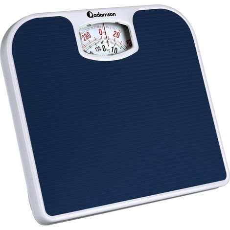 Pèse-Personne Mécanique - Jusqu'à 136 kg - Surface Antidérapante Caoutchouc Texturé, Aucune Pile Requise, à Calibrer Avant Utilisation - Bleu (1/5)