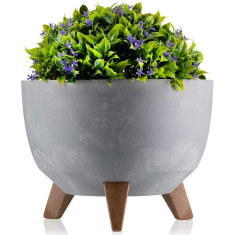 Rosa ECO Blumentopf, grauer Beton, 29 x 18 cm (1/5)