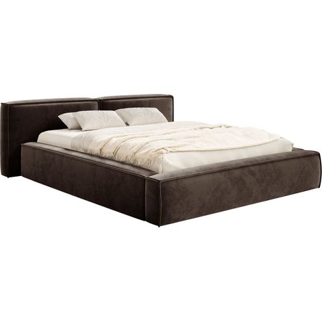 Selsey Tilves Low – Polsterbett 140x200 mit Bettkasten und Lattenrost, Velours, braun (1/5)