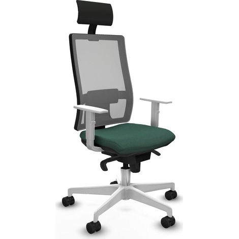 Piqueras y Crespo Horna silla de oficina con brazos blancos diseño moderno