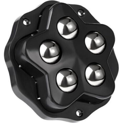 4 roulettes pivotantes à 360° pour meubles – Lot de 4, charge maximale 300 kg par roulette, avec 5 billes en acier trempé, fixation facile par vis ou ruban adhésif double face – Noir
