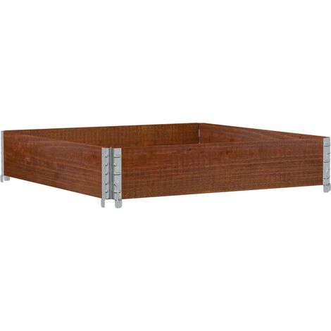 Vassoio per fioriera aiuola rialzata piante fiori terrazza giardino 100 x 100 cm legno massello di pino marrone 020037244