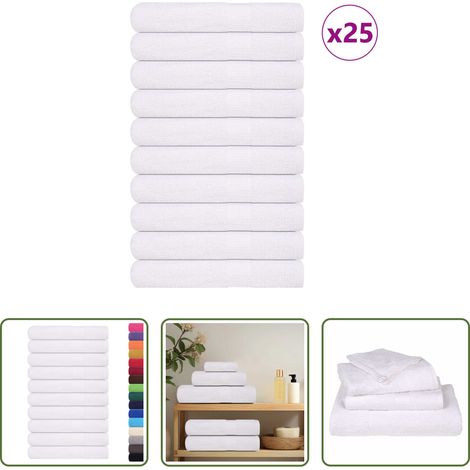 vidaXL Baumwolltuch - Saunatücher FROGN 25 Stk. Weiß 80x200 cm 360 g/m² (1/5)
