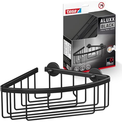 tesa ALUXX BLACK Estante Esquinero Organizador de Ducha negro