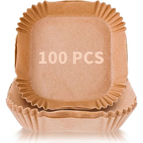 Papier sulfurisé pour friteuse à air chaud, 100 feuilles, 20 cm, antiadhésif et imperméable (1/5)