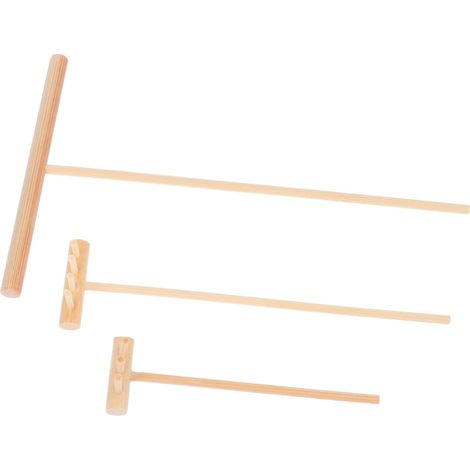 Râteau à Sable pour Décoration de Bureau de Micro-lissage en Bois 3 Pièces Léger et Facile à Transporter et Artisanat en Bois (1/5)
