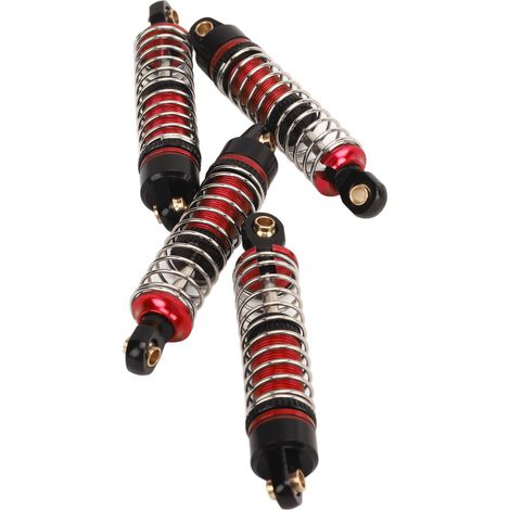 Lot de 4 amortisseurs de rechange en alliage d'aluminium pour voitures RC Traxxas 1/18 (rouge). (1/5)
