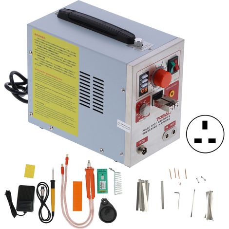 Poste de soudage par points 3.2kW portable avec écran LED numérique, pistolet de soudure à main pour batteries 18650, modèle SUNKKO709AD, prise UK 220V, machine de soudage électrique pour réparation e (1/5)