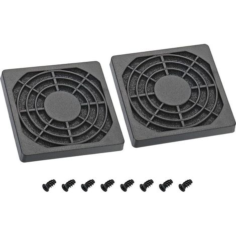 65-mm-Lüfterfilter mit Schrauben, 2er-Packung ABS-Lüftergitter-Schutzabdeckung für DIY-Lüfterschutz, Schwarz (1/5)