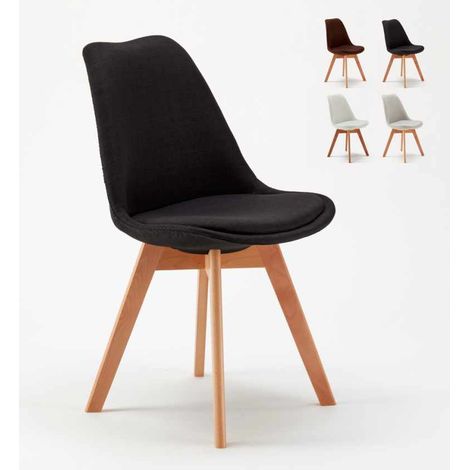 chaise de salle à manger et cuisine avec coussin design scandinave Goblet nordique plus - Noir (1/5)